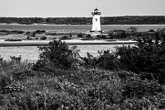 Edgartown Harbor Light Tower on Marthas Vineyard Island -BW